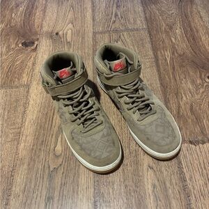 Nike Men's Air Force 1 High-Top Sneakers - Tan and Red